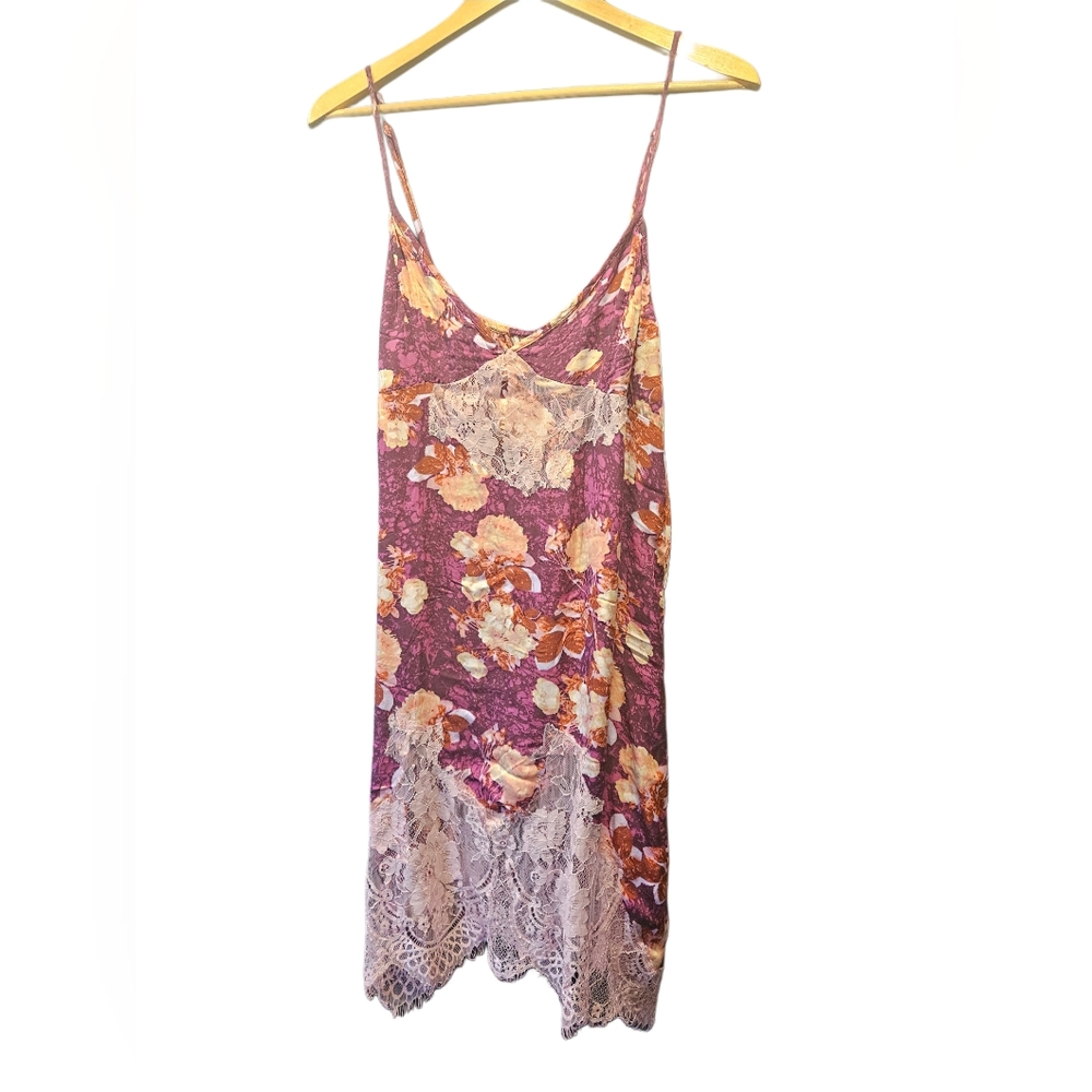 Free People Intimately Stay Awhile Floral Lace Mini Slip Dress - Size Large - Picture 8 of 9
